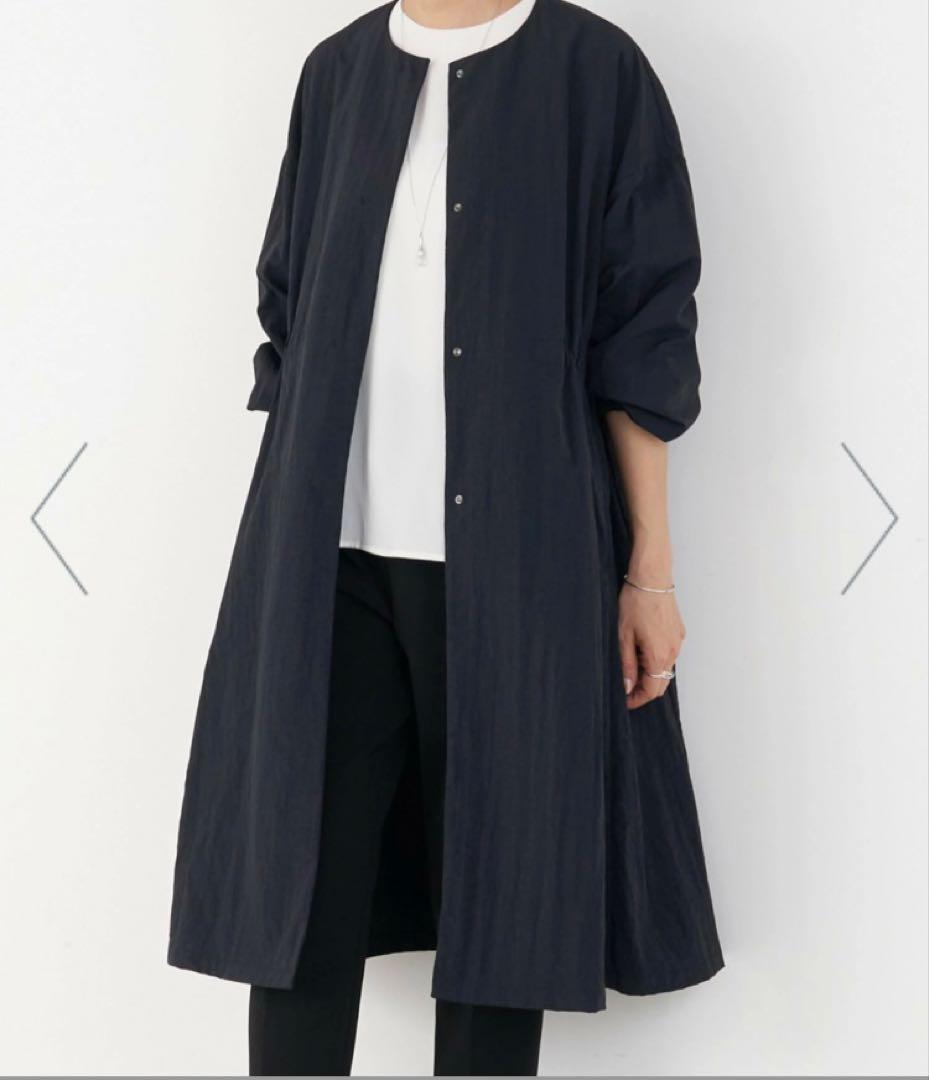 BEARDSLEY バルーン袖フレアコート ブラック　ビアズリー