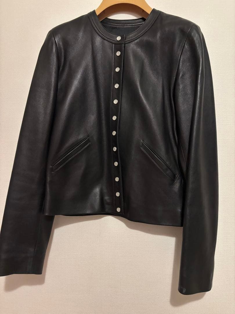 アニエスb. レザーカーディガンプレッション