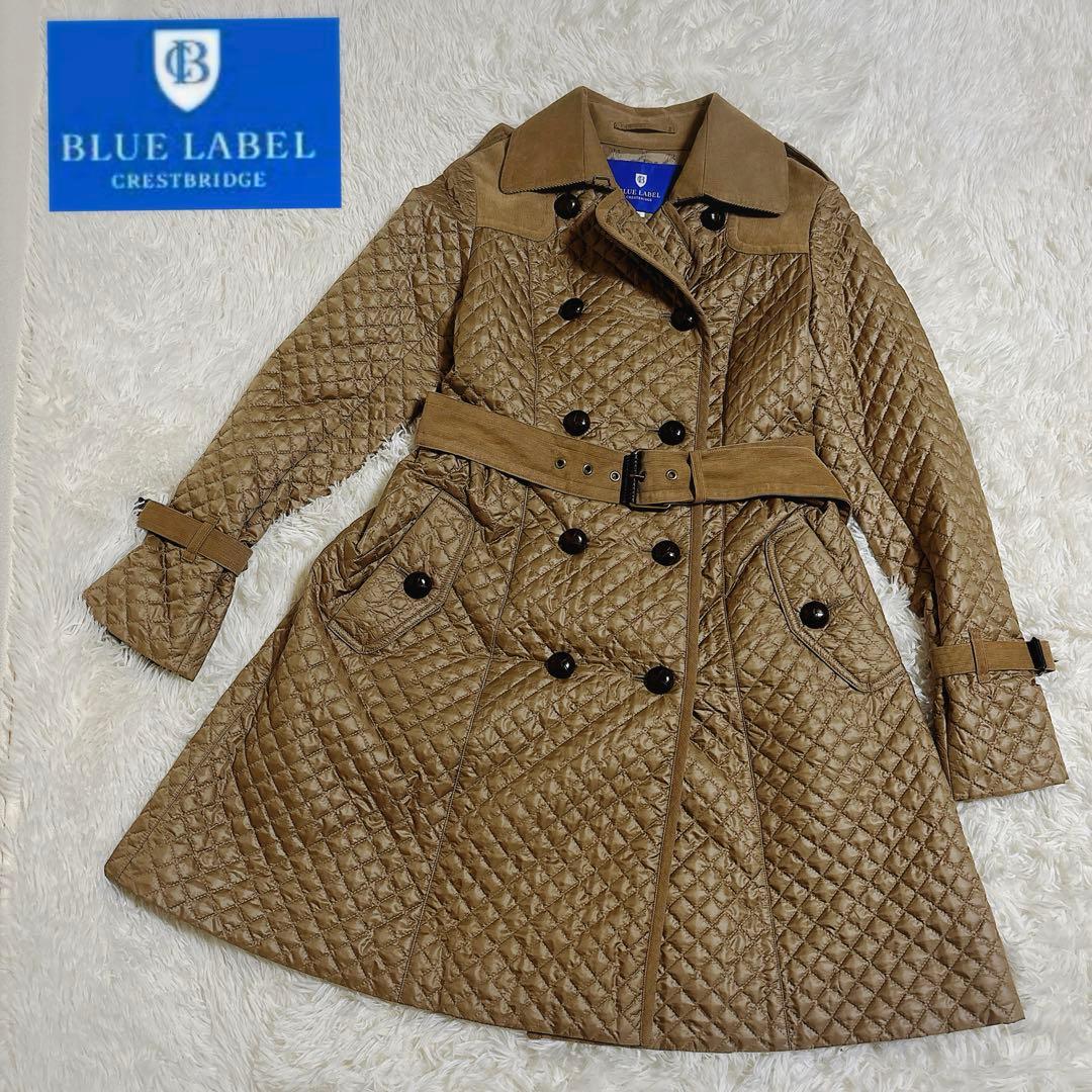 美品ブルーレーベルクレストブリッジ トレンチコートキルティング ベージュ38 M