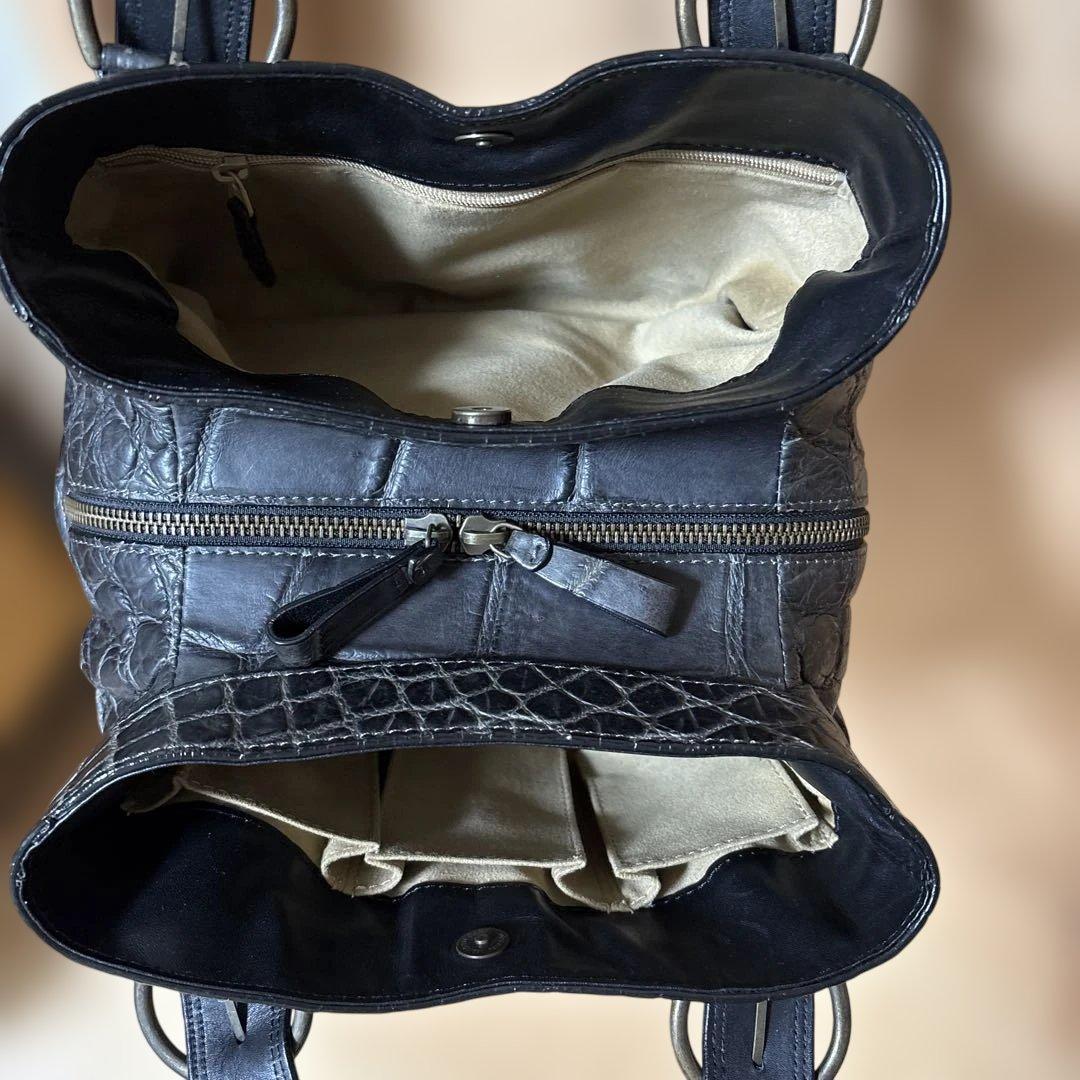 Takechi タケチ マットクロコ 本ワニ革 クロコダイルレザー ハンドバッグ