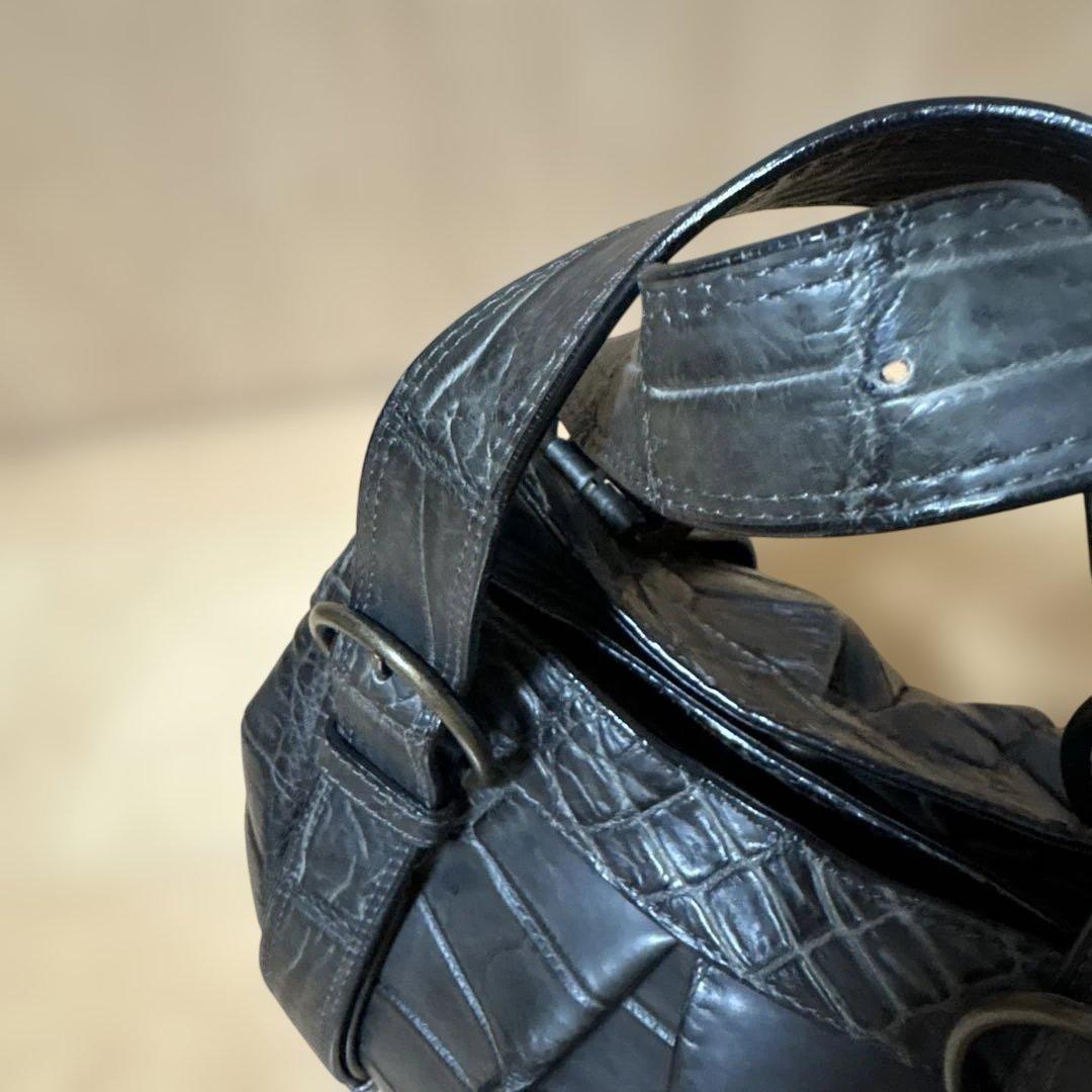 Takechi タケチ マットクロコ 本ワニ革 クロコダイルレザー ハンドバッグ