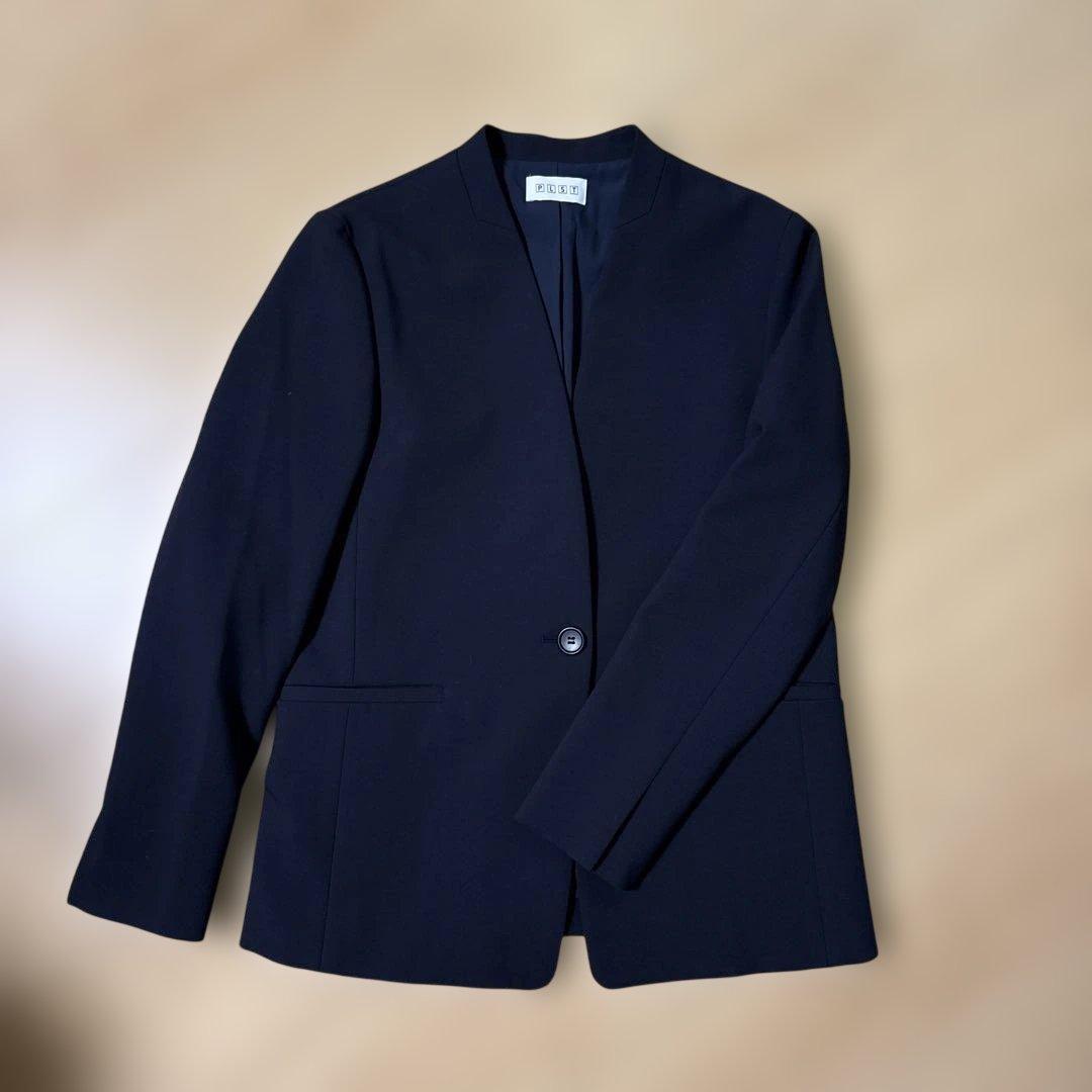 【PLST プラステ】ウォームリザーブパンツスーツ S ネイビー 卒業式入学式