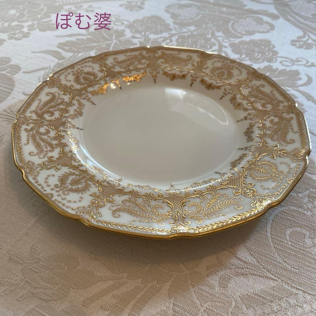 【  ロイヤルドルトン】金彩金盛 上金彩皿／２枚セットA