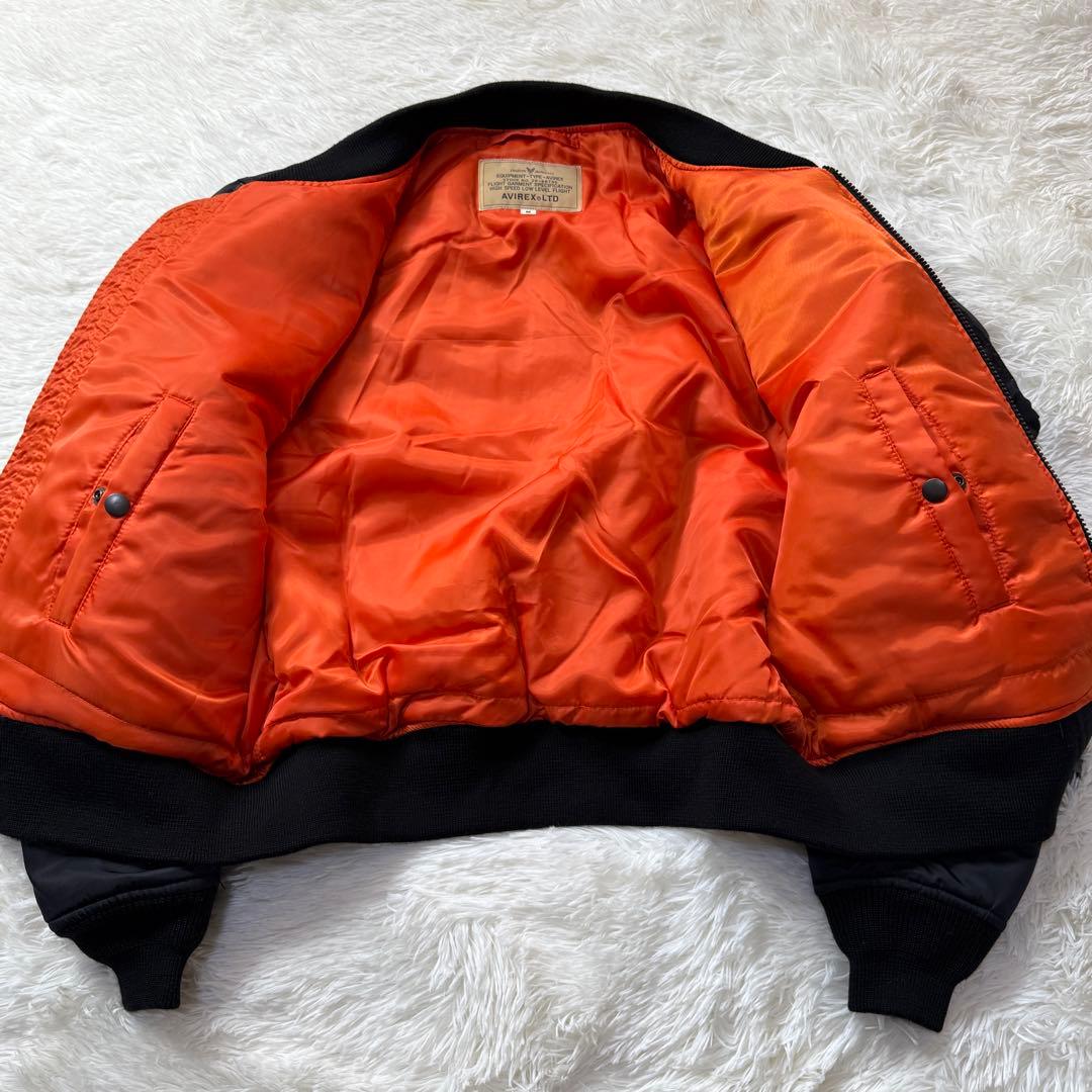 美品 AVIREX MA-1 アリューシャンタイガー 牛革ワッペン Mトップガン