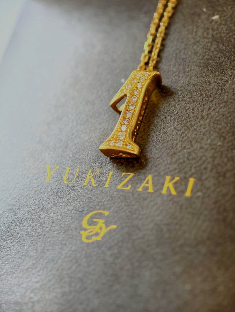 ゆきざき ノンブル ダイヤ ネックレス K18 0.17ct ギャランティ付属