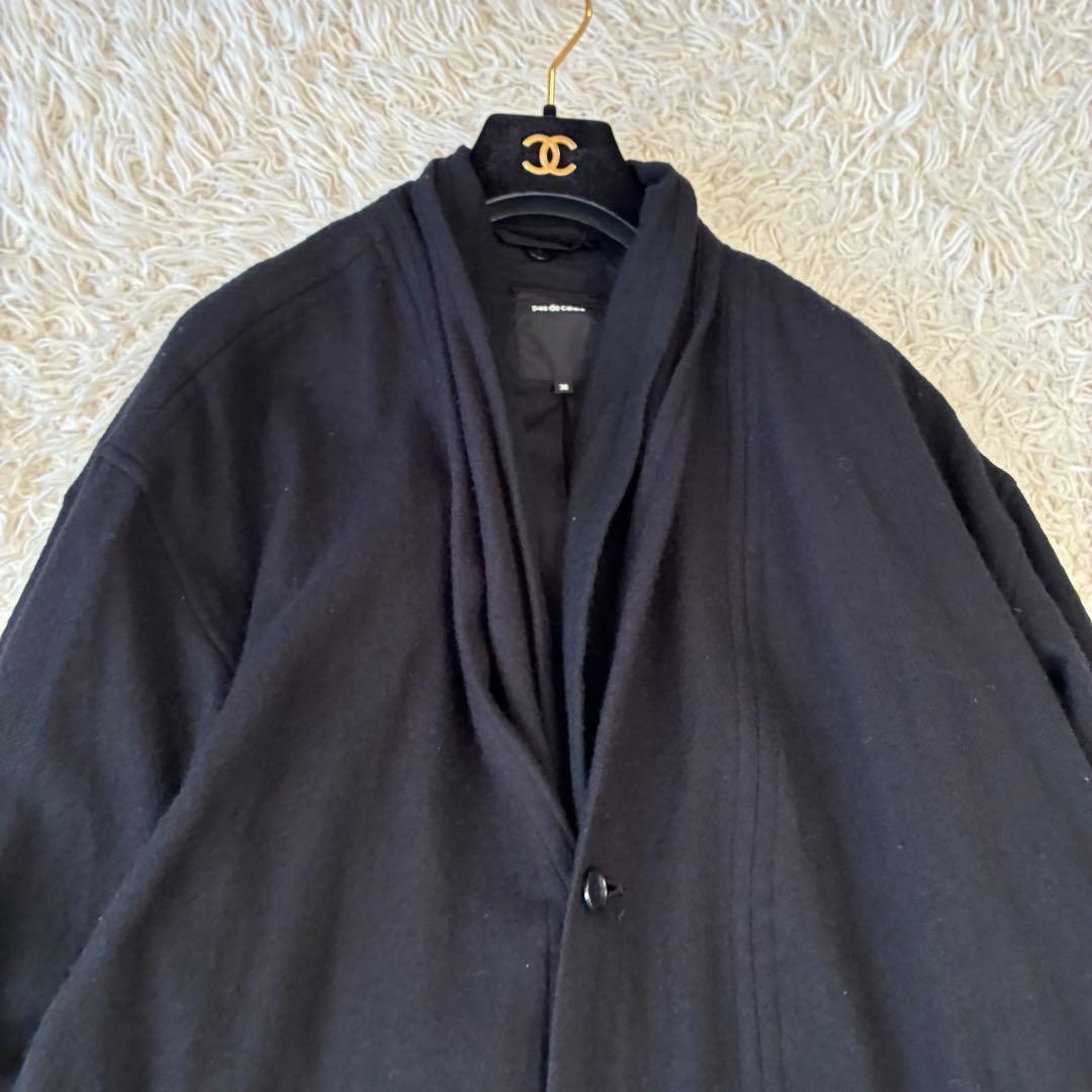 パドカレ ニットロングコート コットンライナー ブラック カーディガン