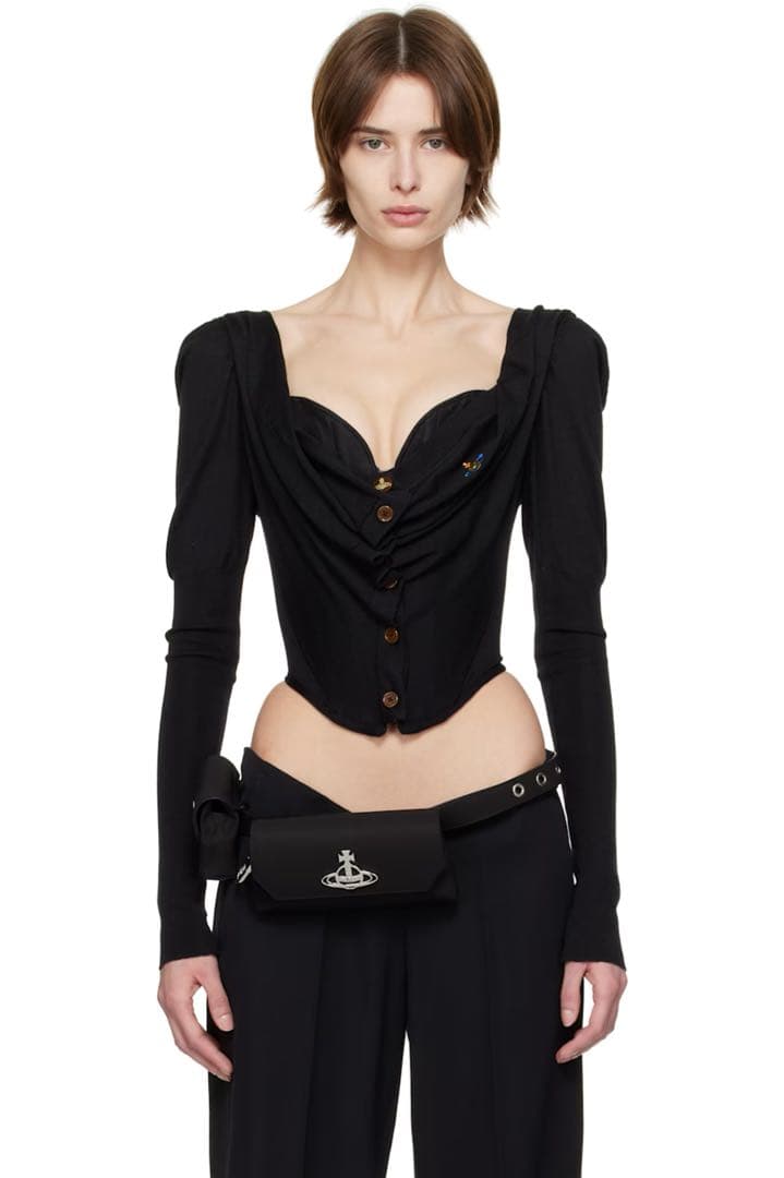 Vivienne Westwood ブラックパフスリーブベアトップ