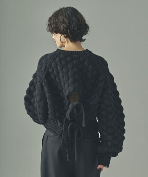 25AW ポコポコバックリボンニットプルオーバー