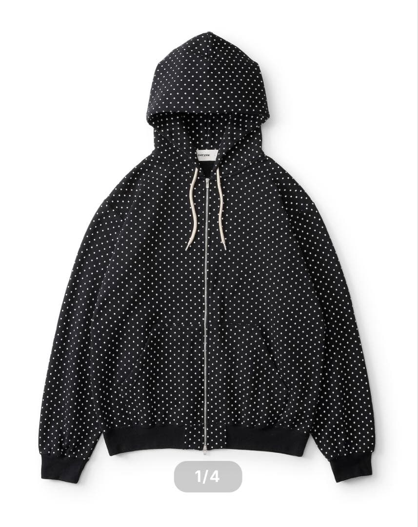 トップス everyone back logo dot zip up hoodie M