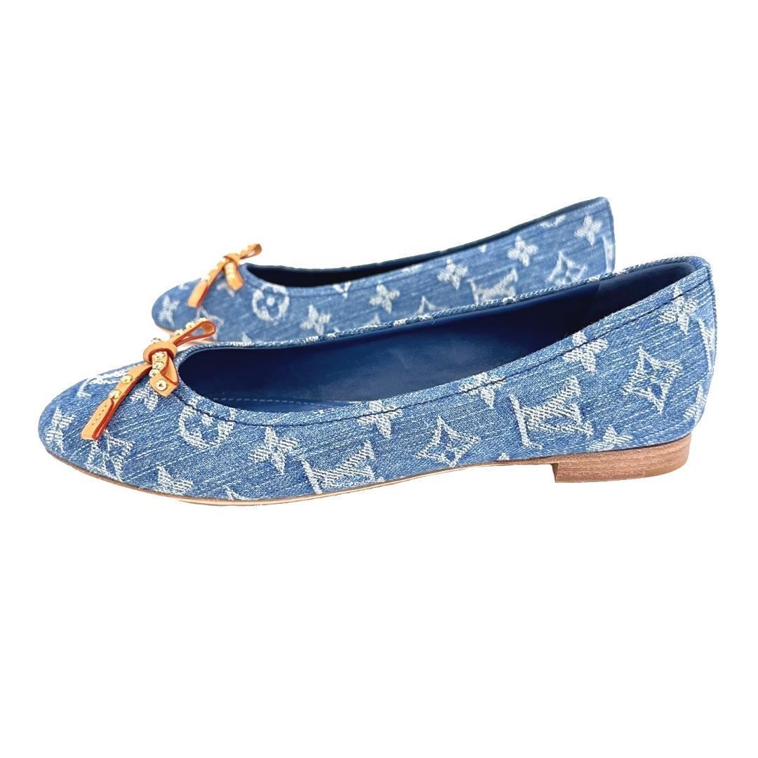 【未使用品】LOUIS VUITTON ヴィトン デニムバレリーナシューズ