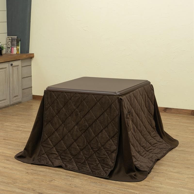 【新品送料無料】ダイニングコタツ　80×80　正方形　掛け布団セット　BR/NA