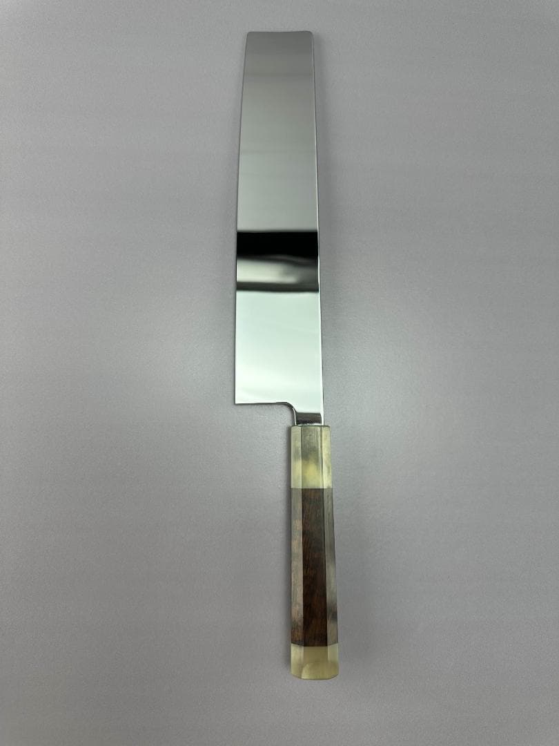 5613 角型薄刃包丁 8寸 ウルトラ鏡面仕上げ 刺身包丁 スネークウッド八角柄