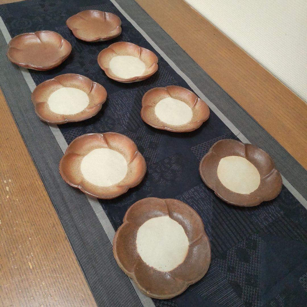 可愛い 梅皿 8枚 備前焼