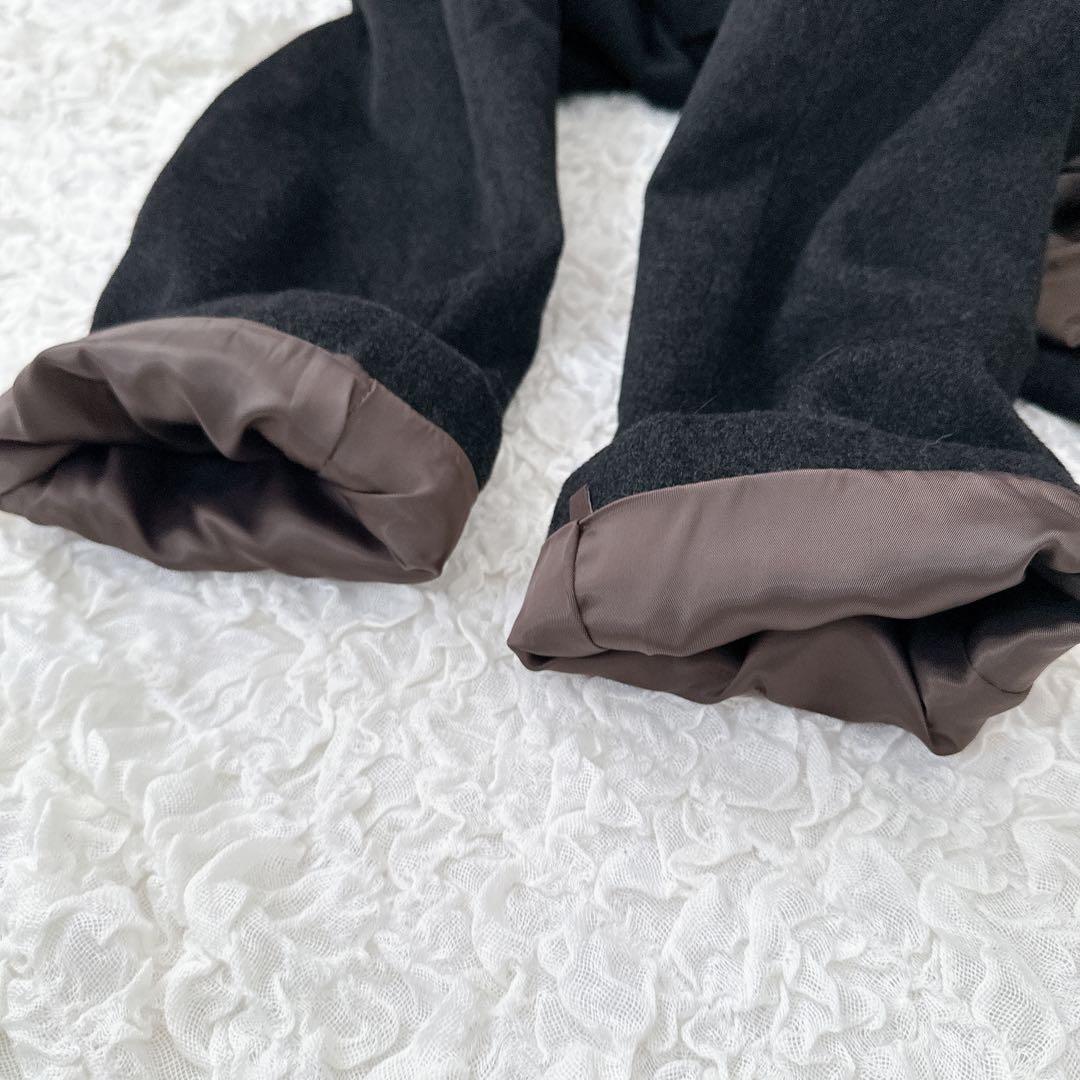 【美品】五大陸　ステンカラーコート　カシミア100％　比翼　濃灰　Lサイズ