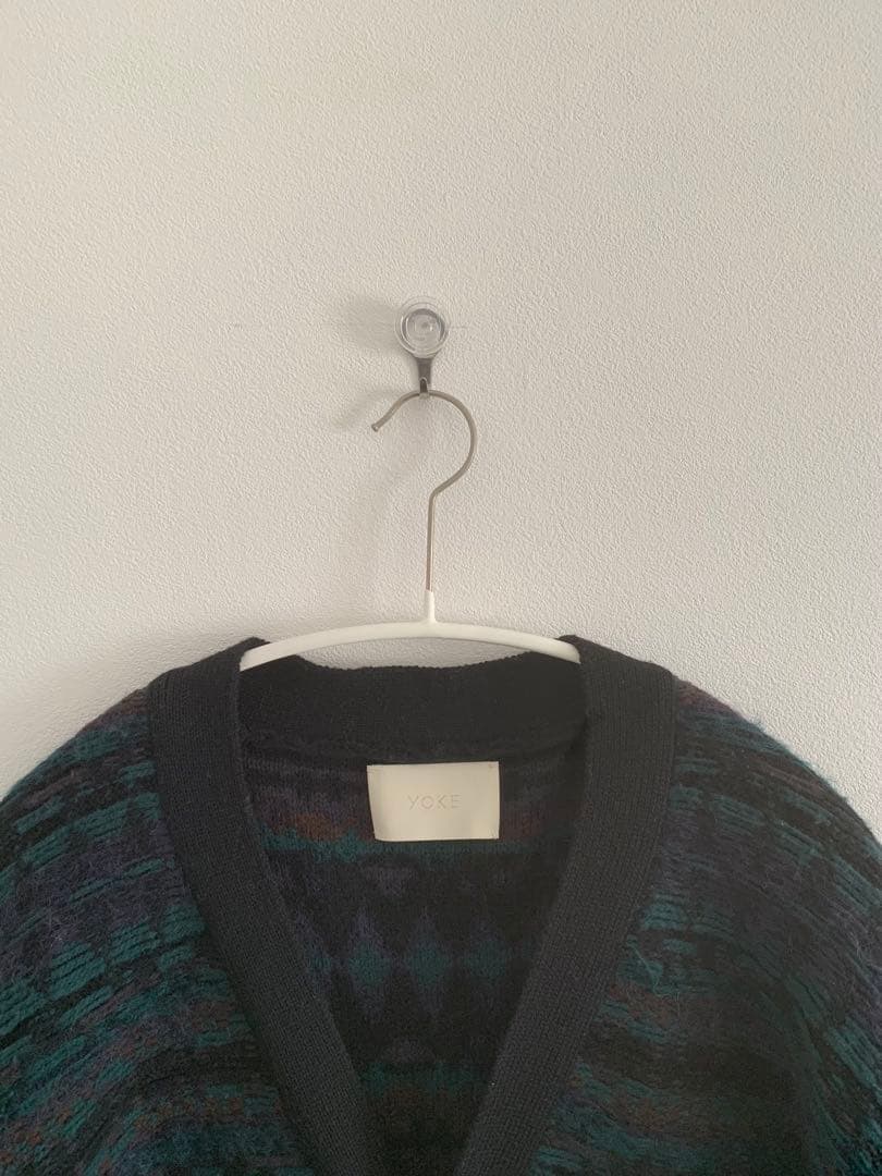 希少SAMPLE YOKE ジャガードニット カーディガン オーバーシルエット