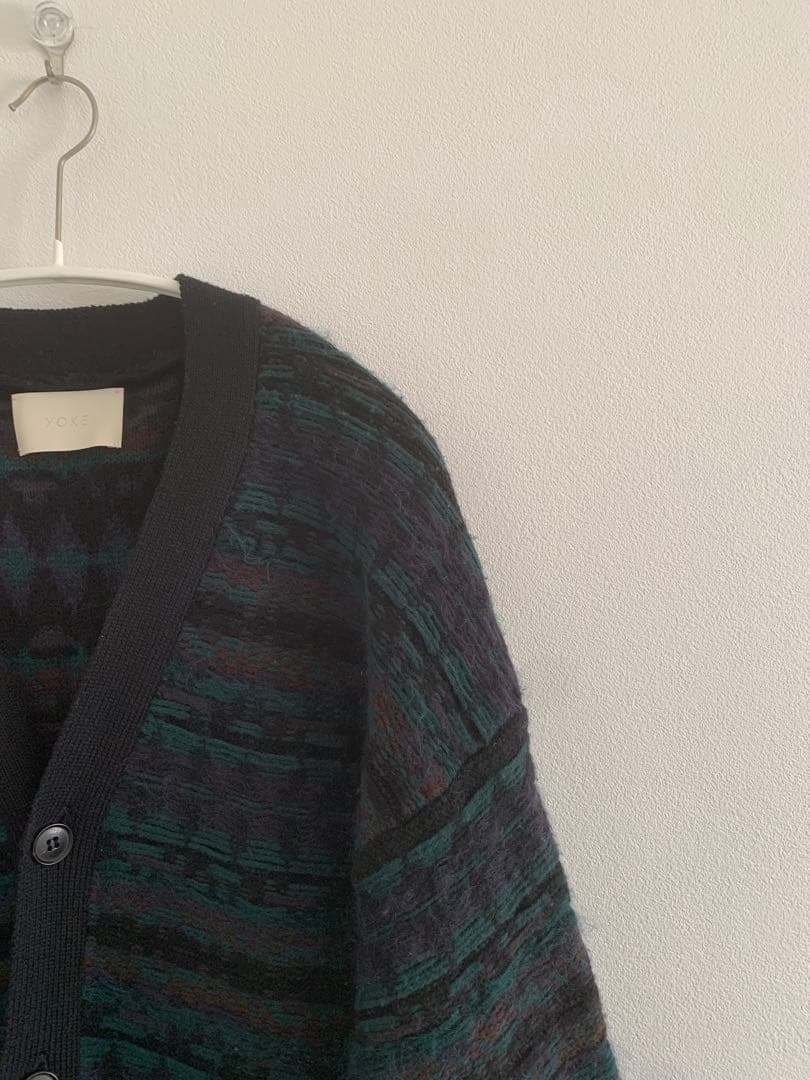 希少SAMPLE YOKE ジャガードニット カーディガン オーバーシルエット