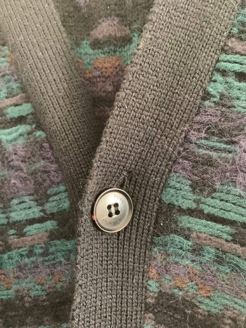 希少SAMPLE YOKE ジャガードニット カーディガン オーバーシルエット