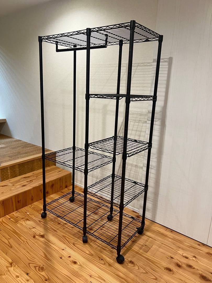 ルミナス　ノワール　スチールラック　ハンガーラック　収納　棚　頑丈　ドウシシャ