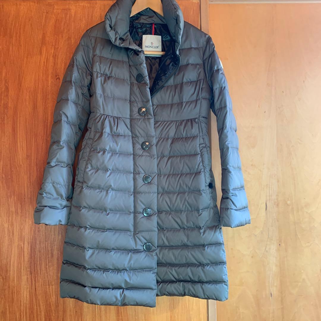 MONCLER グレー ダウンジャケット ロング丈