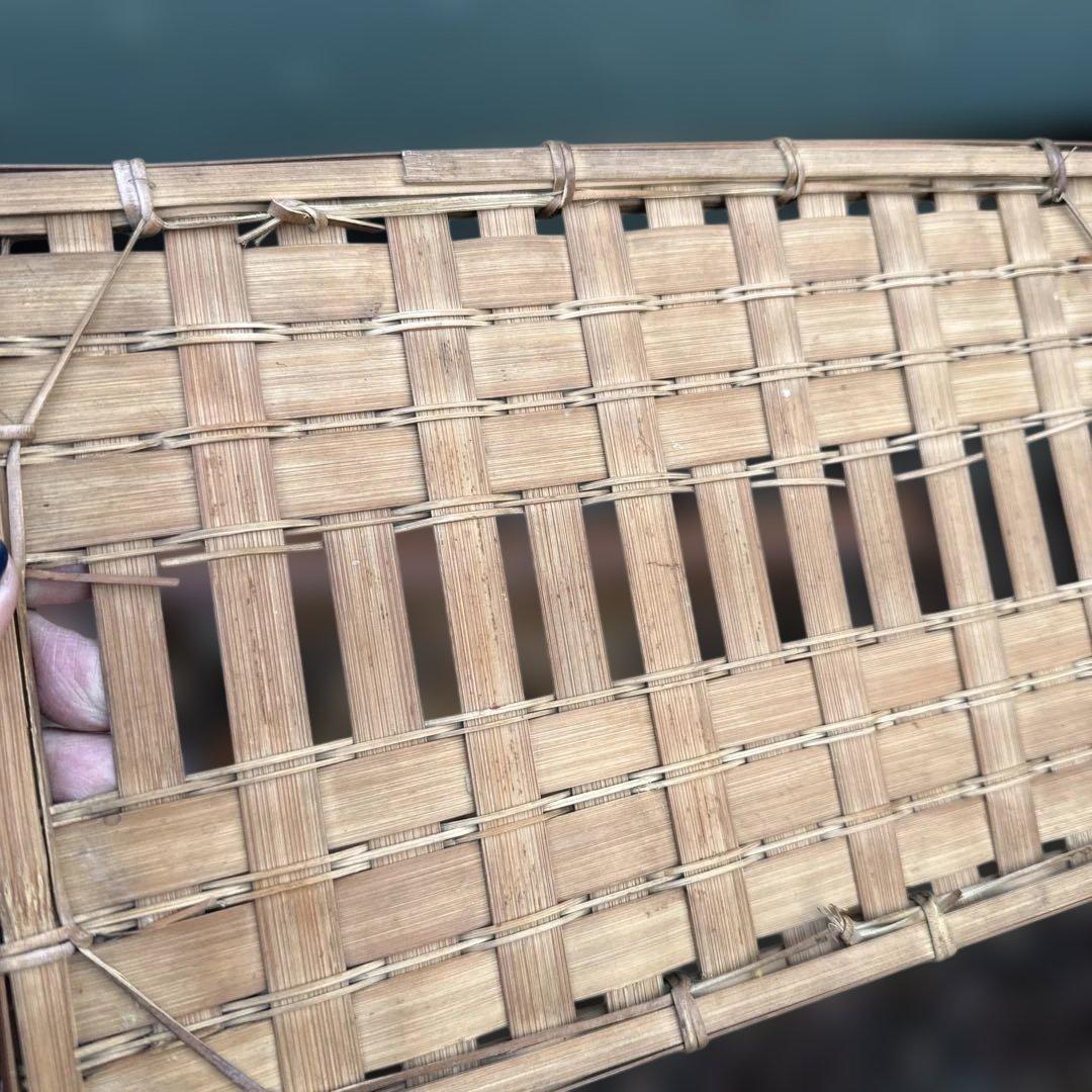 ヴィンテージ　竹バスケット 持ち手付き