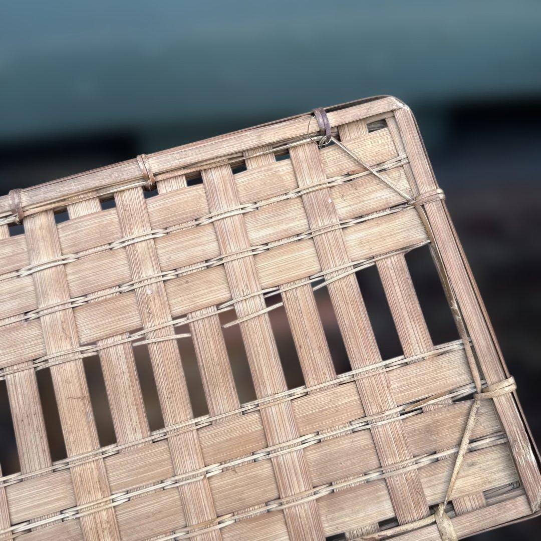 ヴィンテージ　竹バスケット 持ち手付き