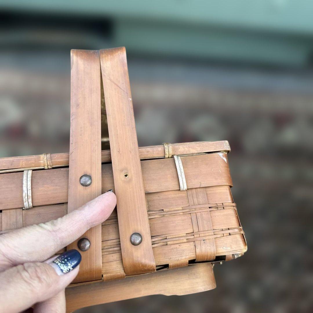 ヴィンテージ　竹バスケット 持ち手付き