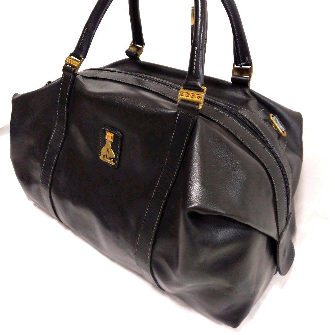 【希少】Burberry バーバリー　ボストンバッグ　ノバチェック　黒　大容量