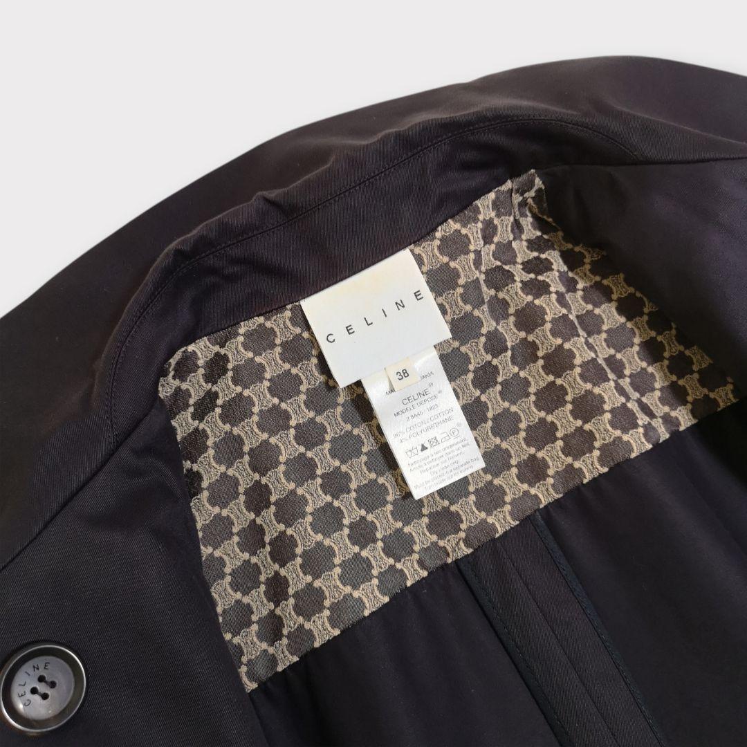 美品 CELINE セリーヌ トレンチコート マカダム ベルト付き ロング