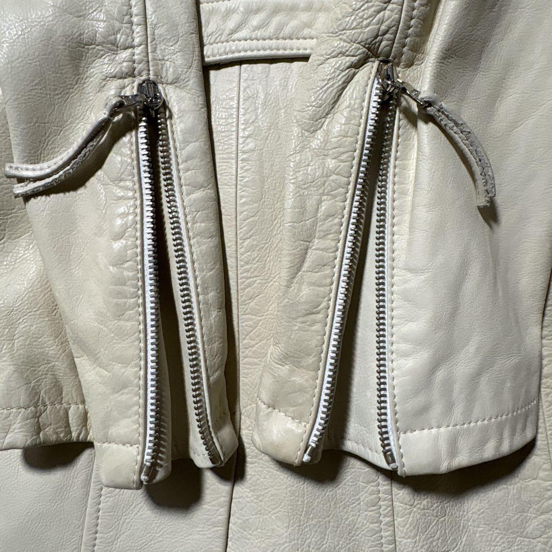 希少カラー Y2k GARRETT leather coat イタリア製 牛羊