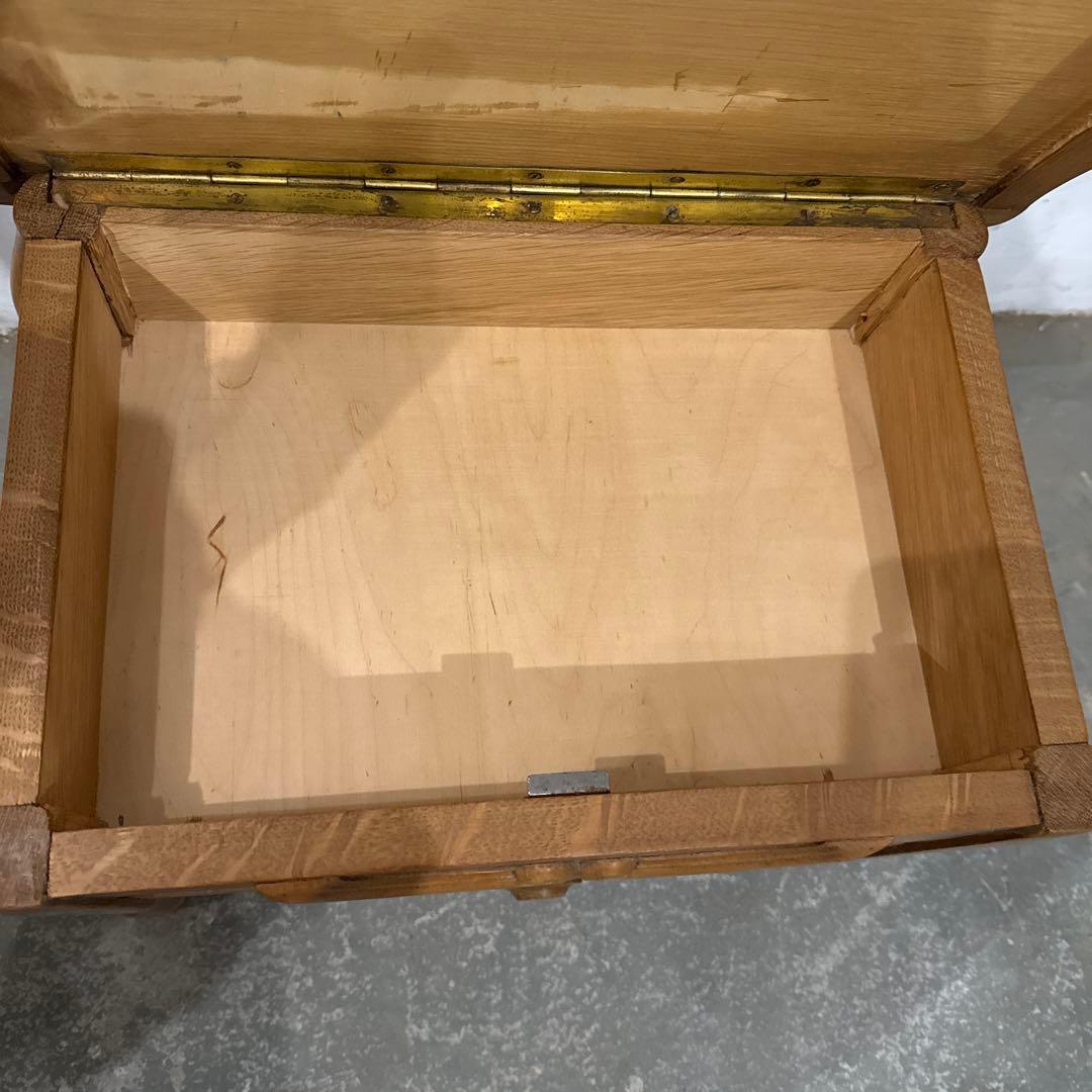 ヴィンテージ　木製サイドテーブル　収納　引き出し付き