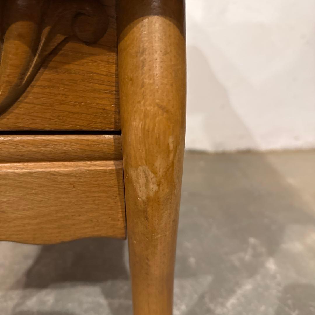 ヴィンテージ　木製サイドテーブル　収納　引き出し付き