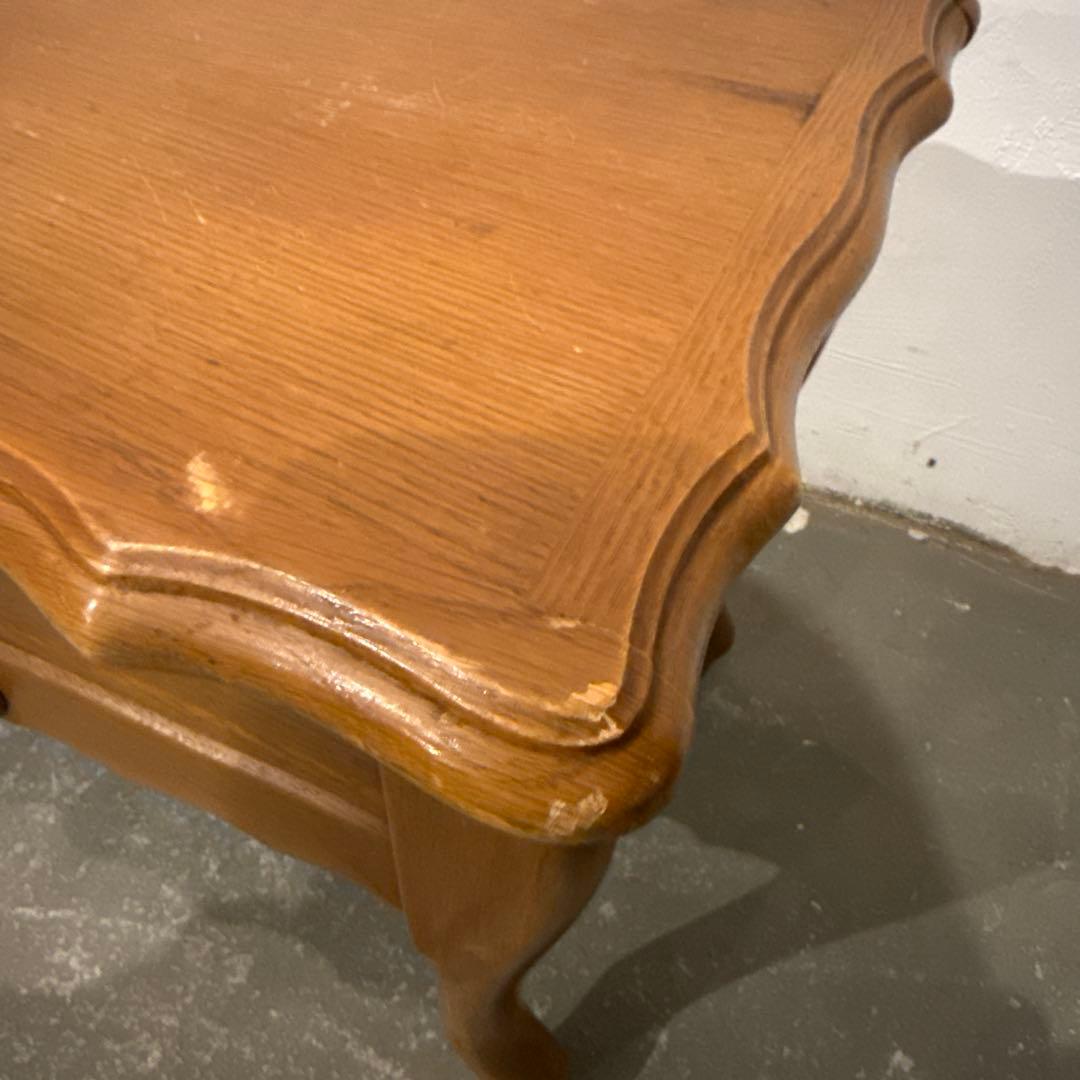 ヴィンテージ　木製サイドテーブル　収納　引き出し付き