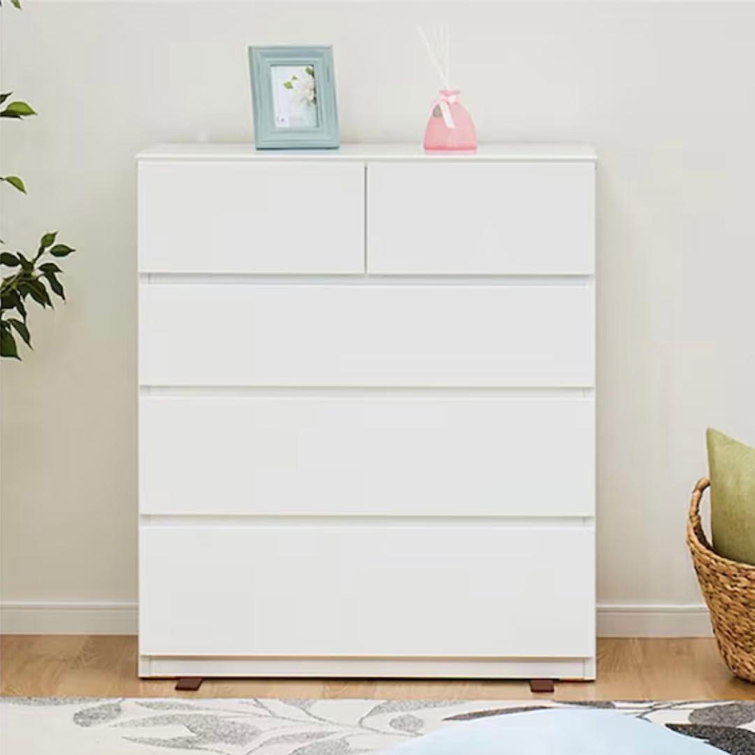 ニトリ ローチェスト クエス80-4LC ホワイト 収納 タンス 引き出し　4段