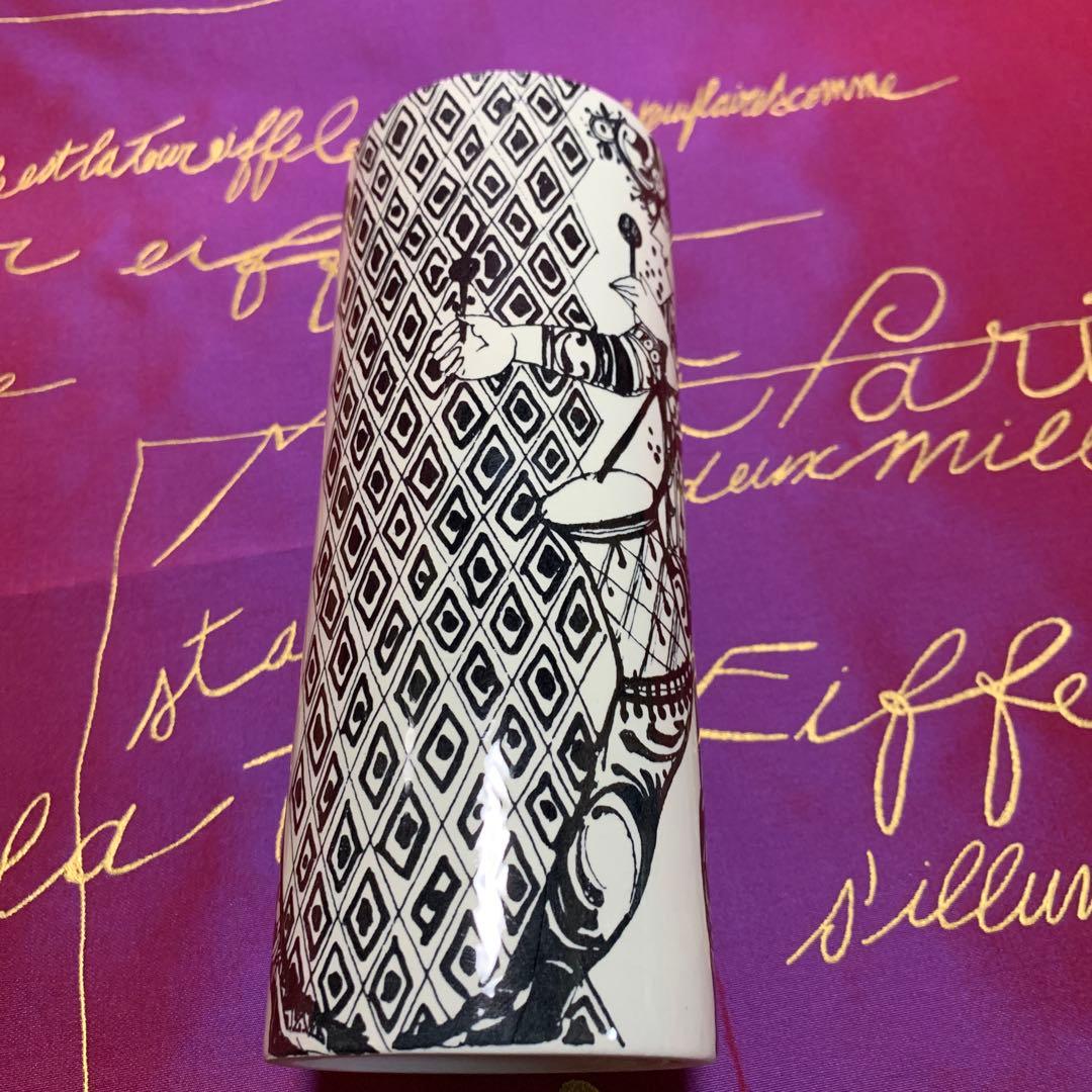 ビヨンヴィンブラッド　ニモール窯のレアなビンテージ黒デュエット柄の花瓶！