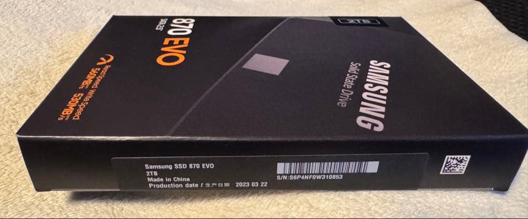 Samsung 870 EVO 2TB SSD 総書込量2898GB