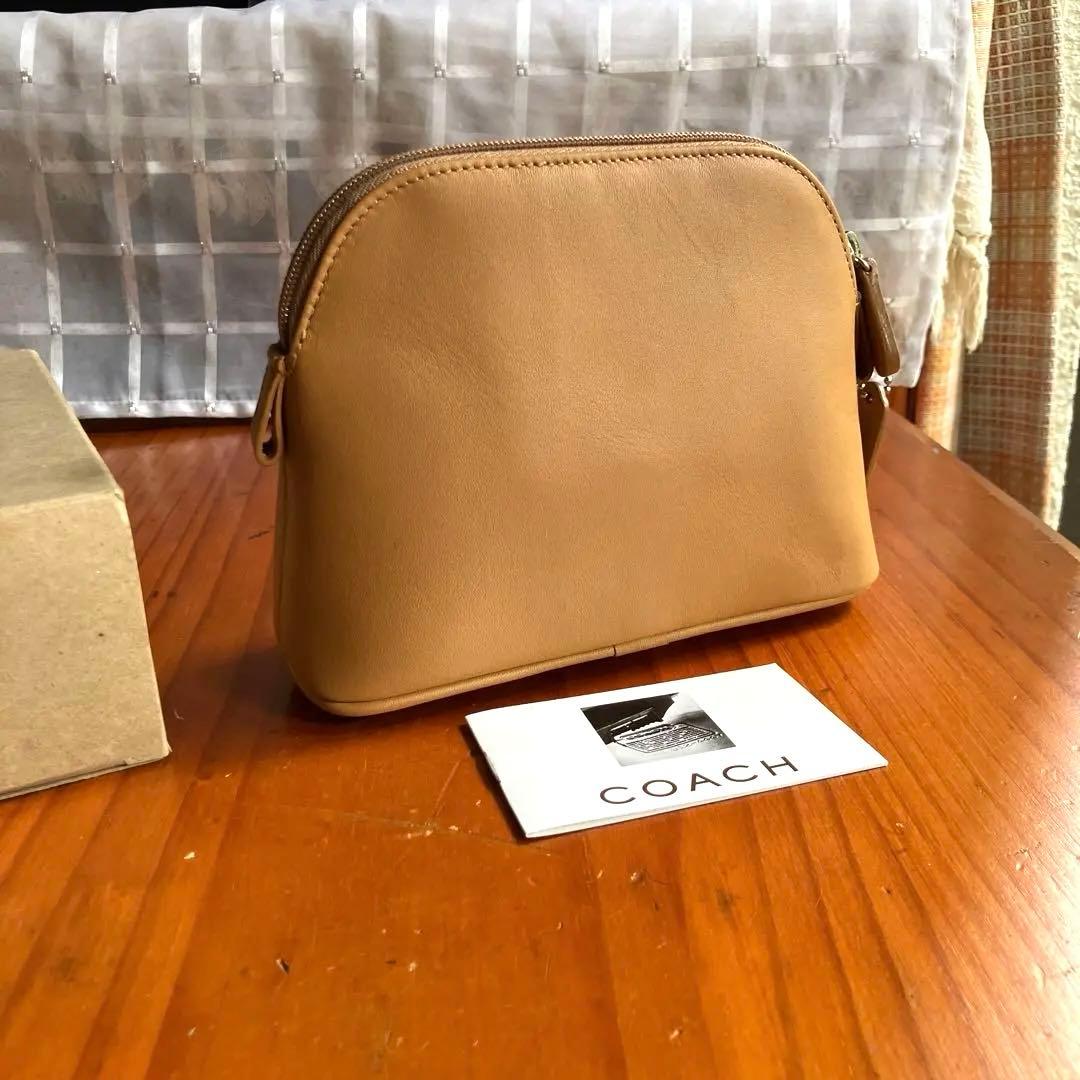 オールドコーチvintageコーチ　キャメルレザー ポーチ