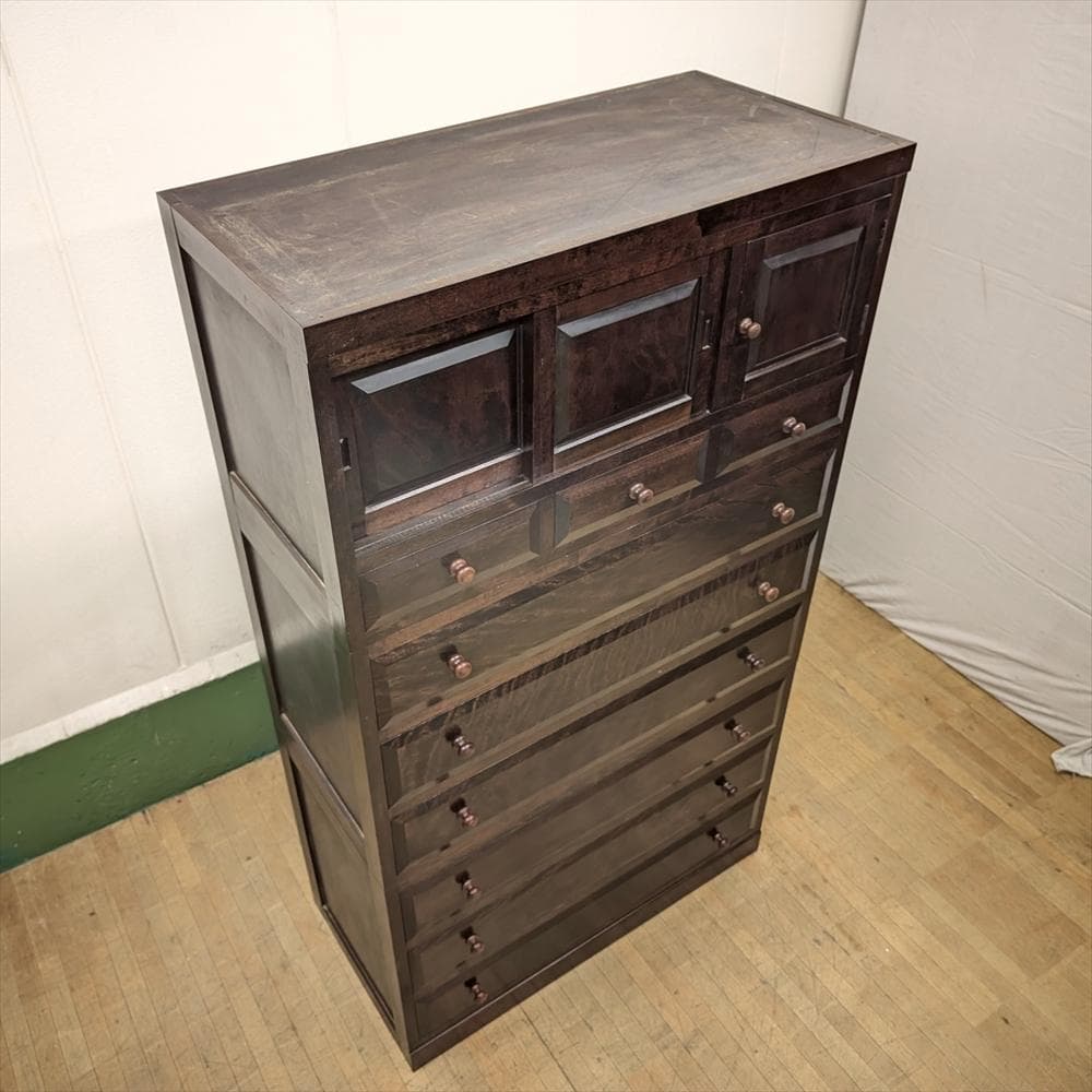 松本民芸家具　水目桜　無垢　整理箪笥　昇り箪笥　タンス　箪笥　たんす　着物箪笥