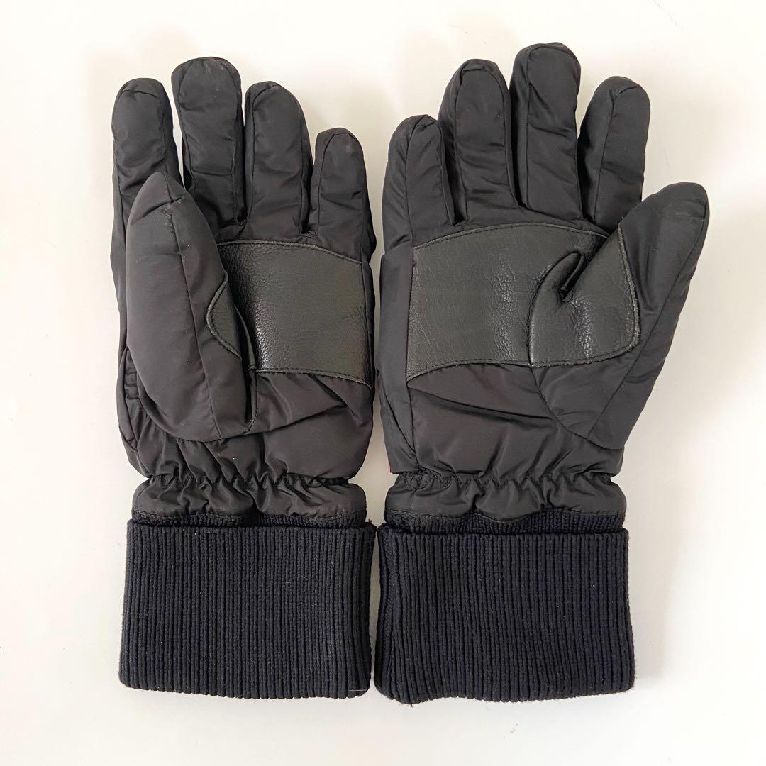 極美品　prada sport globe 耐久良　鹿レザー切り替え　中綿手袋