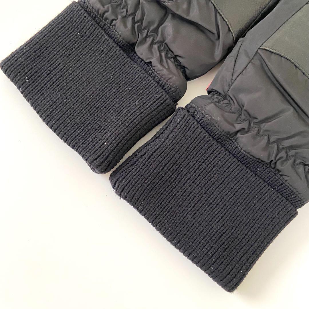 極美品　prada sport globe 耐久良　鹿レザー切り替え　中綿手袋