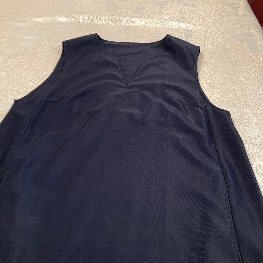 タグ付美品レリアン9号 ストレッチジャンパースカート　ネイビー