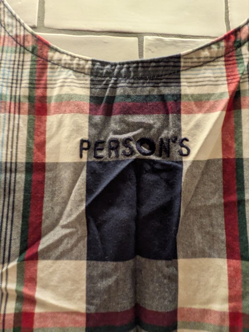 PERSON'S チェック柄エプロン フリーサイズ