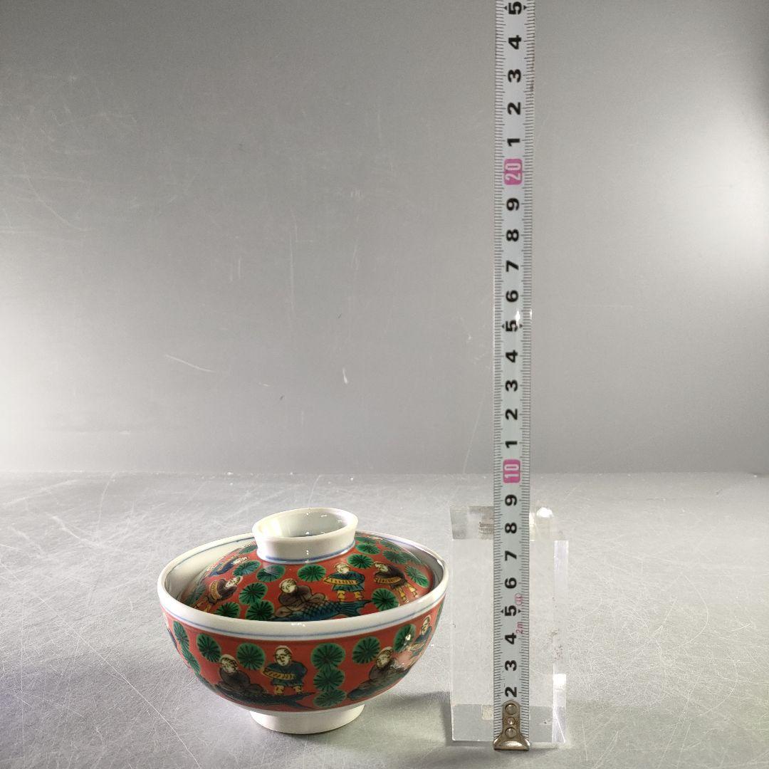 A1230-2/順風堂/九谷木米 造/色絵蓋付飯碗10客・蓋9客/共箱/懐石道具