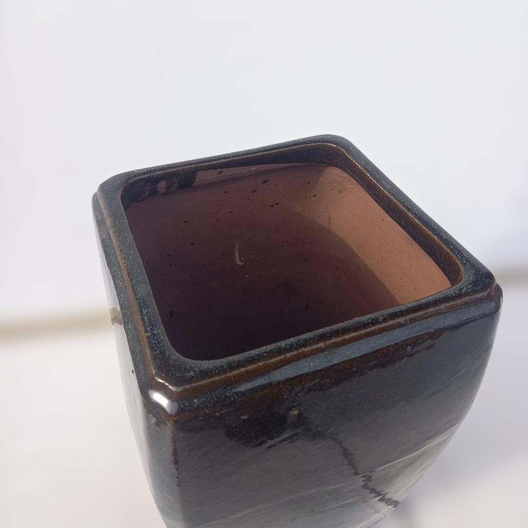 海鼠釉（なまこゆう）　角型植木鉢