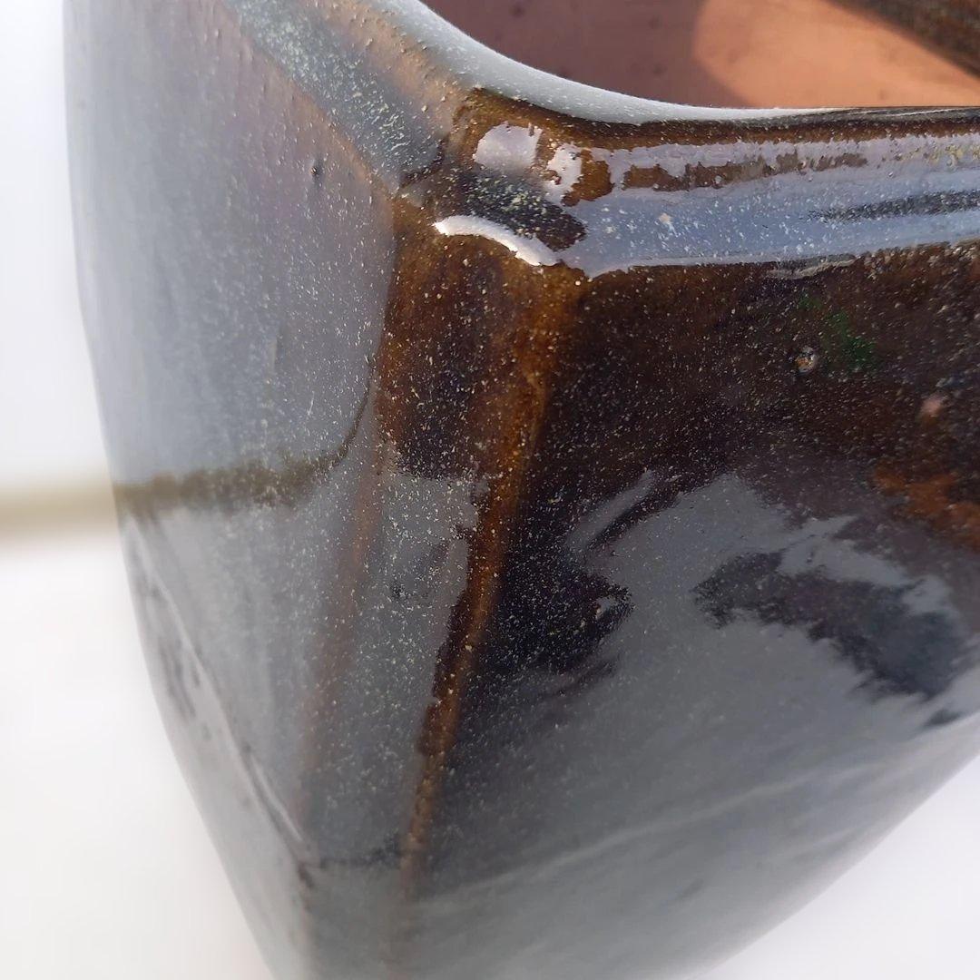 海鼠釉（なまこゆう）　角型植木鉢