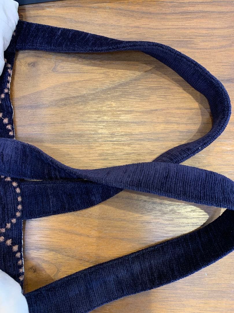 ミナペルホネン　トートバッグ　ネイビー／ピンク　タンバリン　ka9356