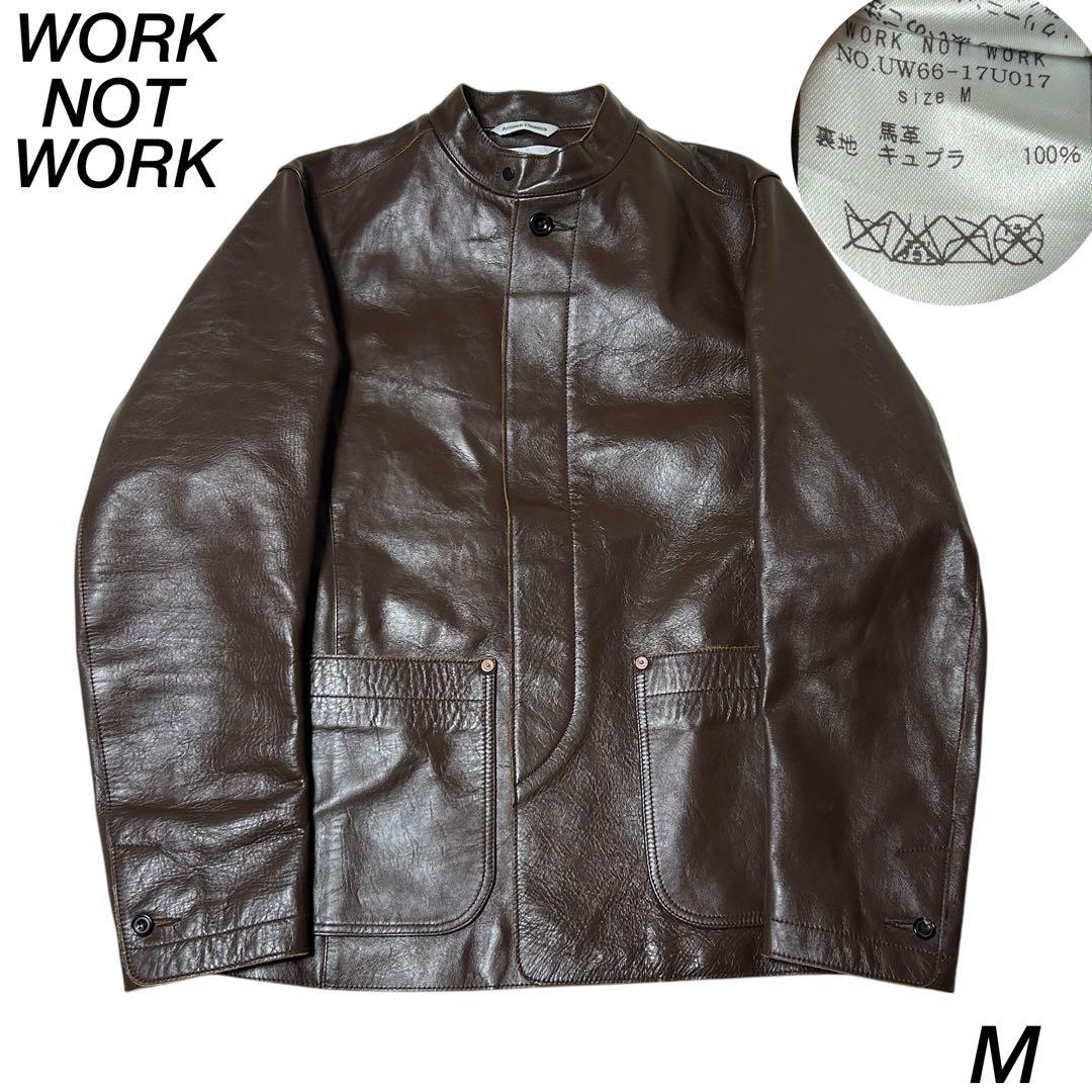 極美品　WORK NOT WORK スタンドカラー　ホースレザージャケット　M