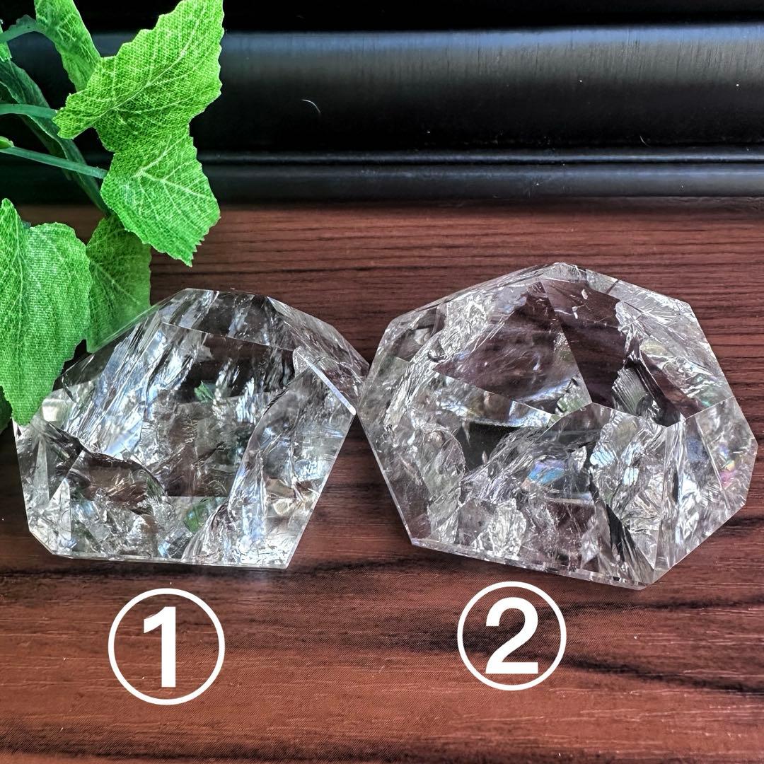 絶品❗アゼツライト☆虹入りアイリスクォーツクリスタルフリー型2点セットA1043