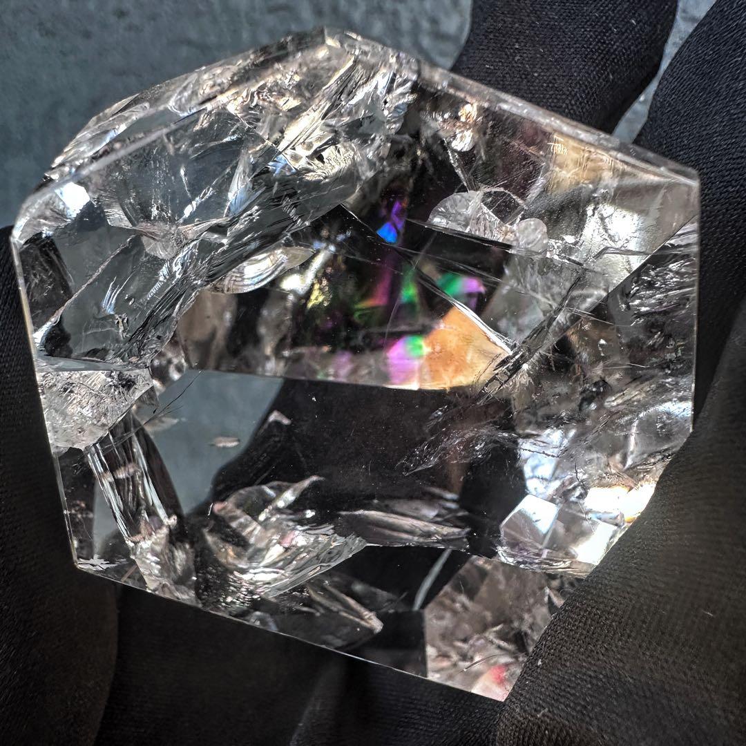 絶品❗アゼツライト☆虹入りアイリスクォーツクリスタルフリー型2点セットA1043