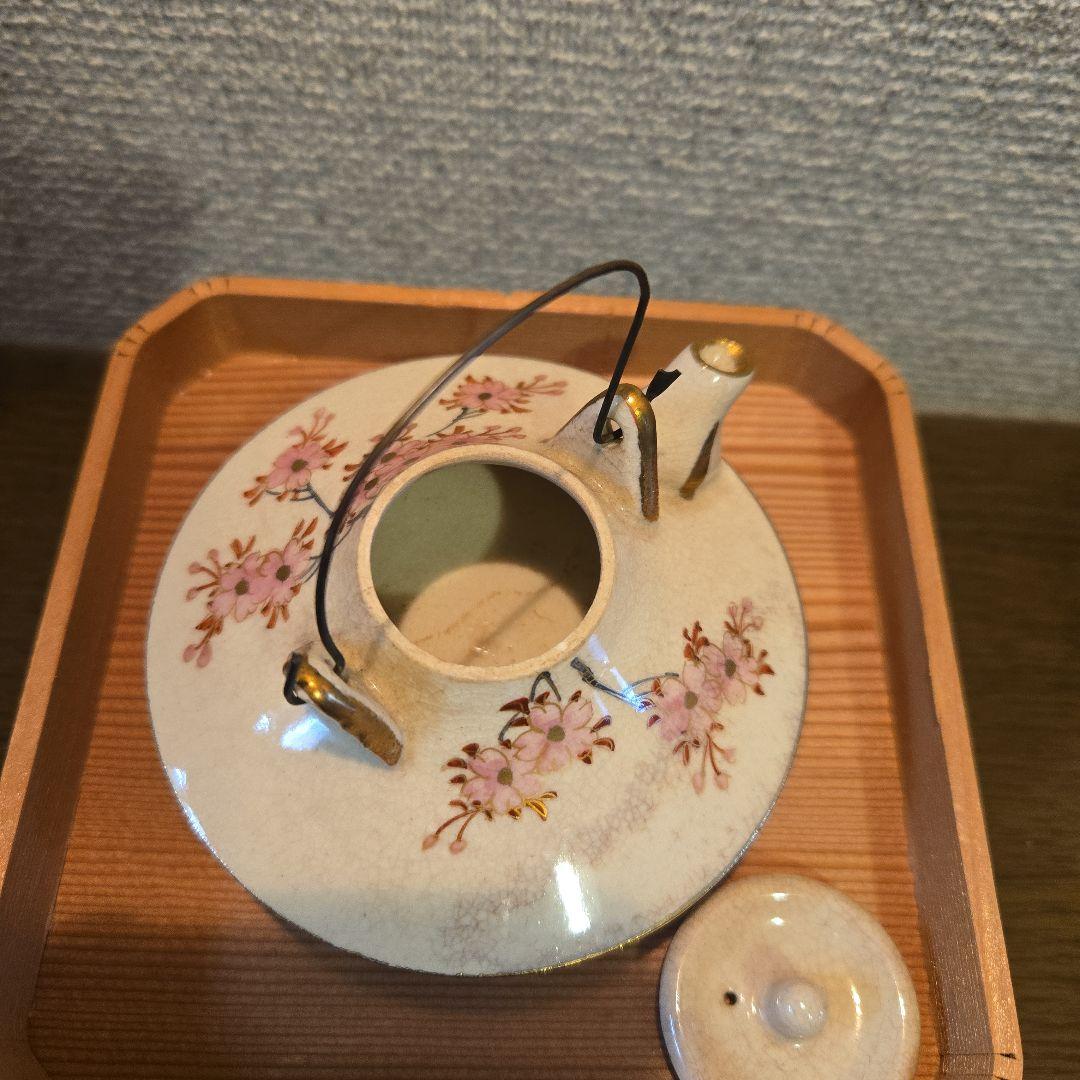 アンティーク薩摩焼？ 雛道具?小さな酒器 桜