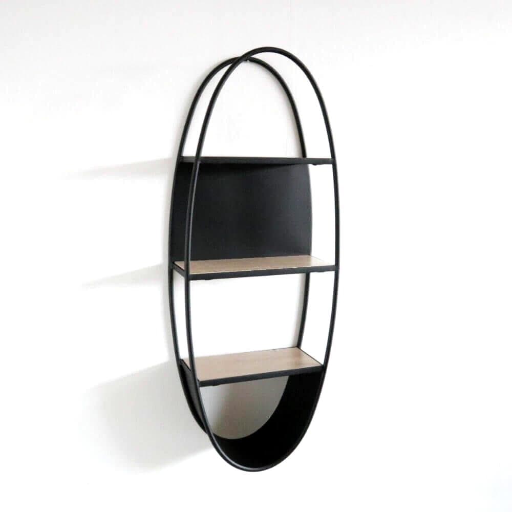 壁掛けシェルフ 3段 楕円型